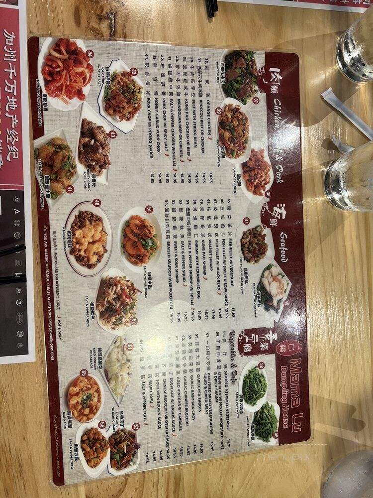 Mama Lu's Dumpling House - Tustin, CA menu_pic