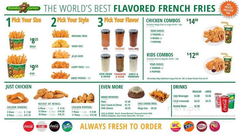 Potato Corner - Rancho Cucamonga, CA menu_pic