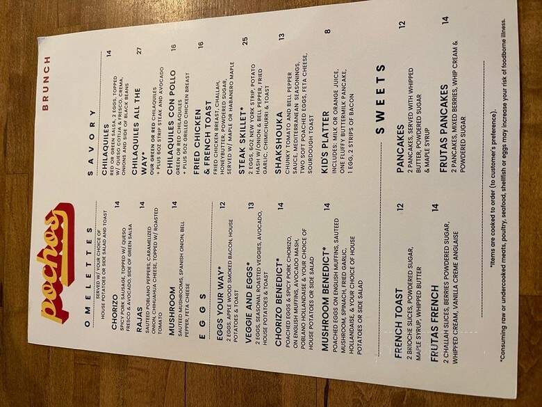 Pochos - Chicago, IL menu_pic