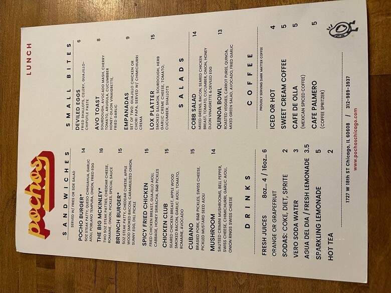 Pochos - Chicago, IL menu_pic