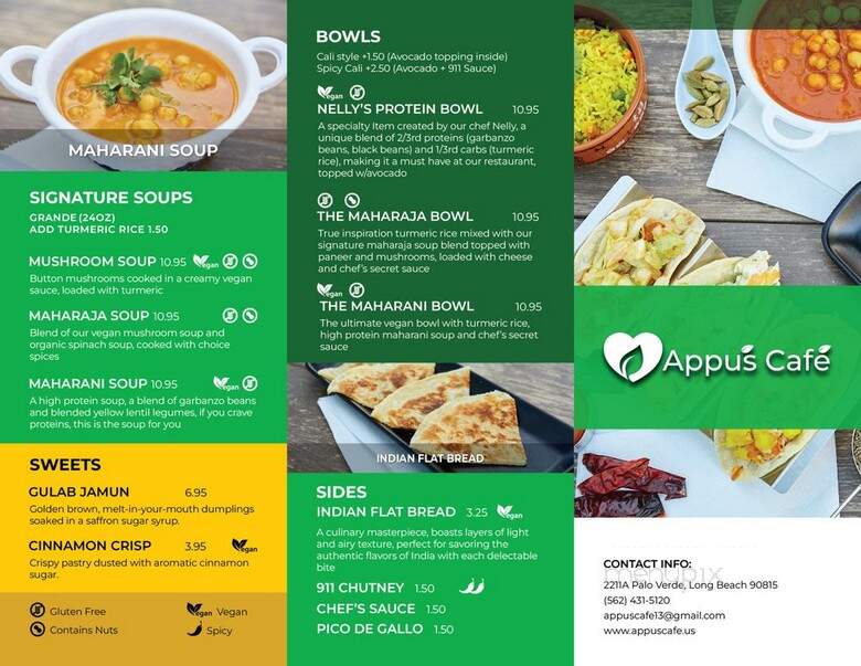 Appu's Cafe - Long Beach, CA menu_pic