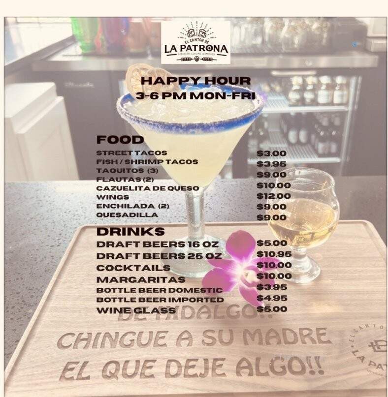 El Canton De La Patrona - Duarte, CA menu_pic