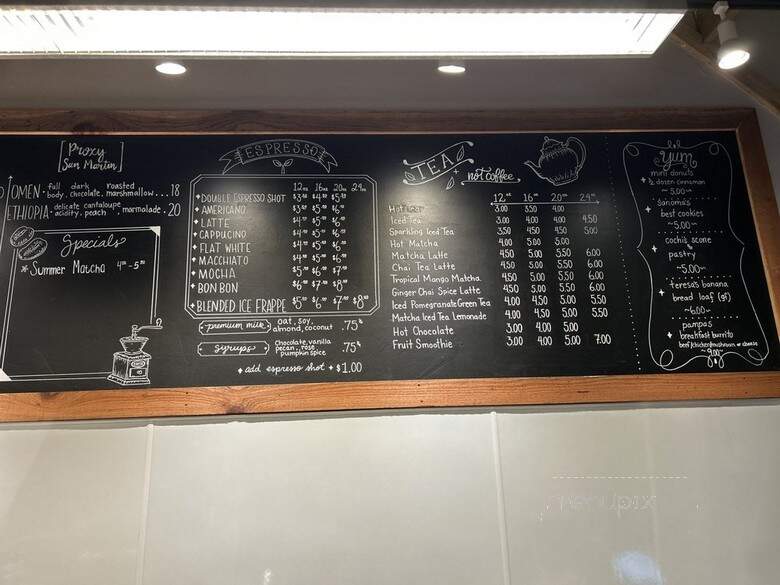 Barrel & Bean Coffee - Morgan Hill, CA menu_pic