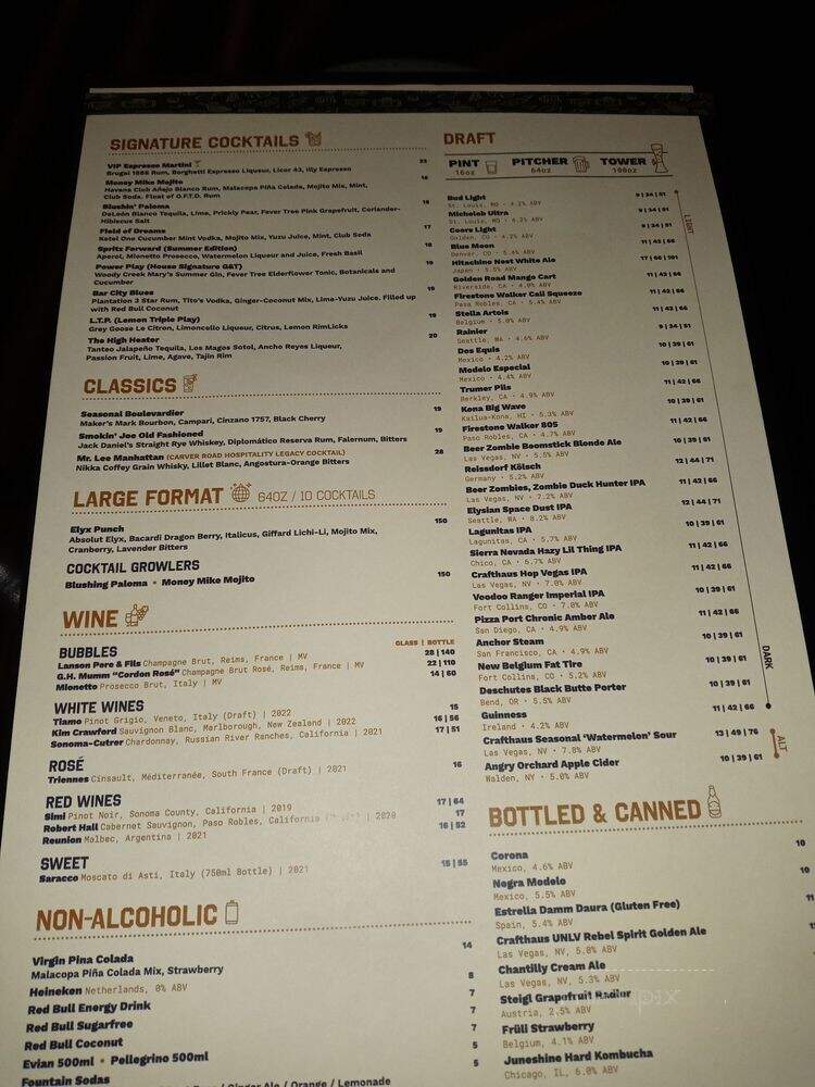 Flanker Kitchen + Sports Bar - Las Vegas, NV menu_pic