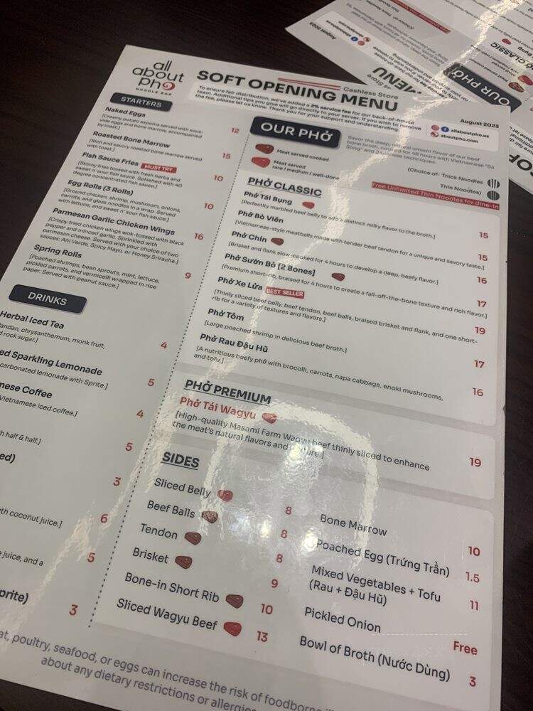 All About Pho - Fullerton, CA menu_pic