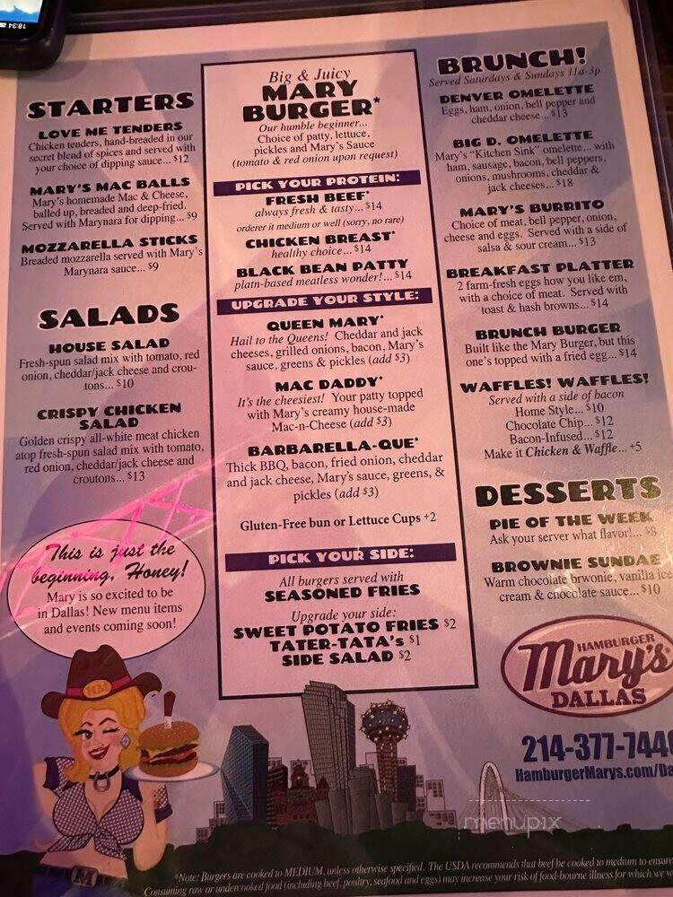 Hamburger Mary's - Dallas, TX menu_pic