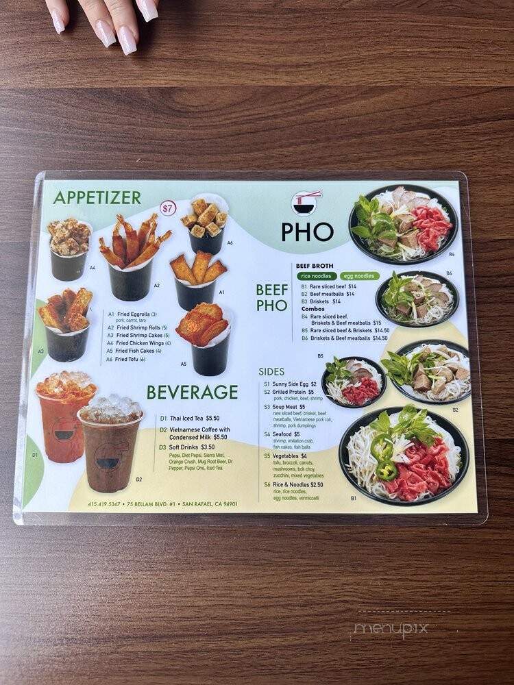 Pho - San Rafael, CA menu_pic