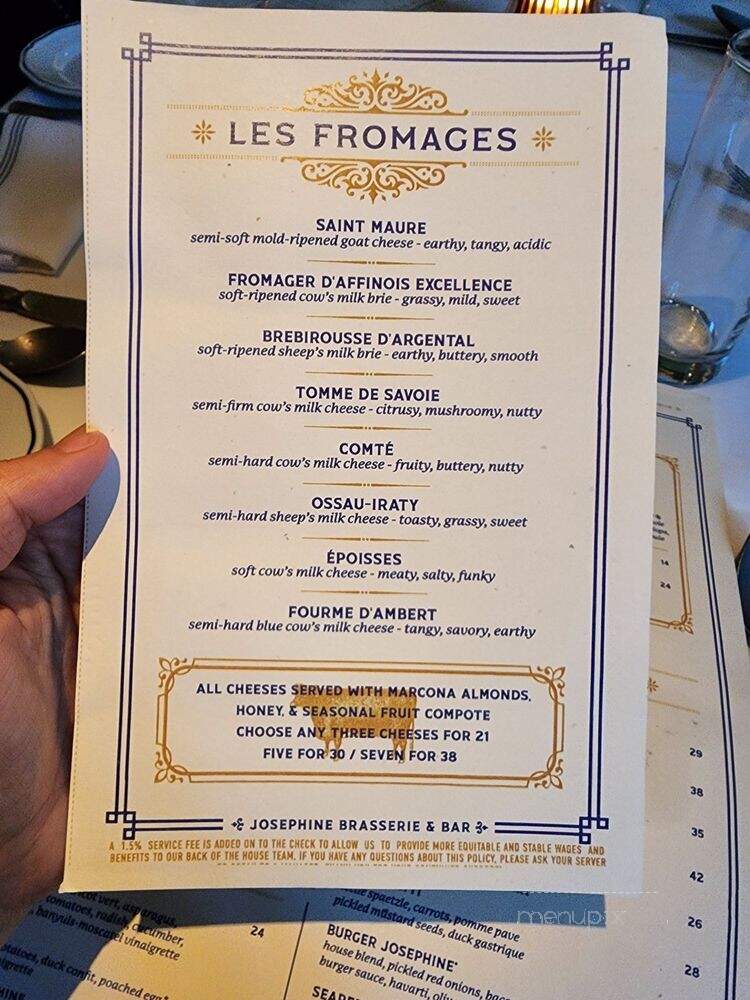Josephine Restaurant - Alexandria, VA menu_pic
