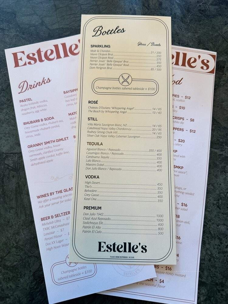 Estelle's - Austin, TX menu_pic