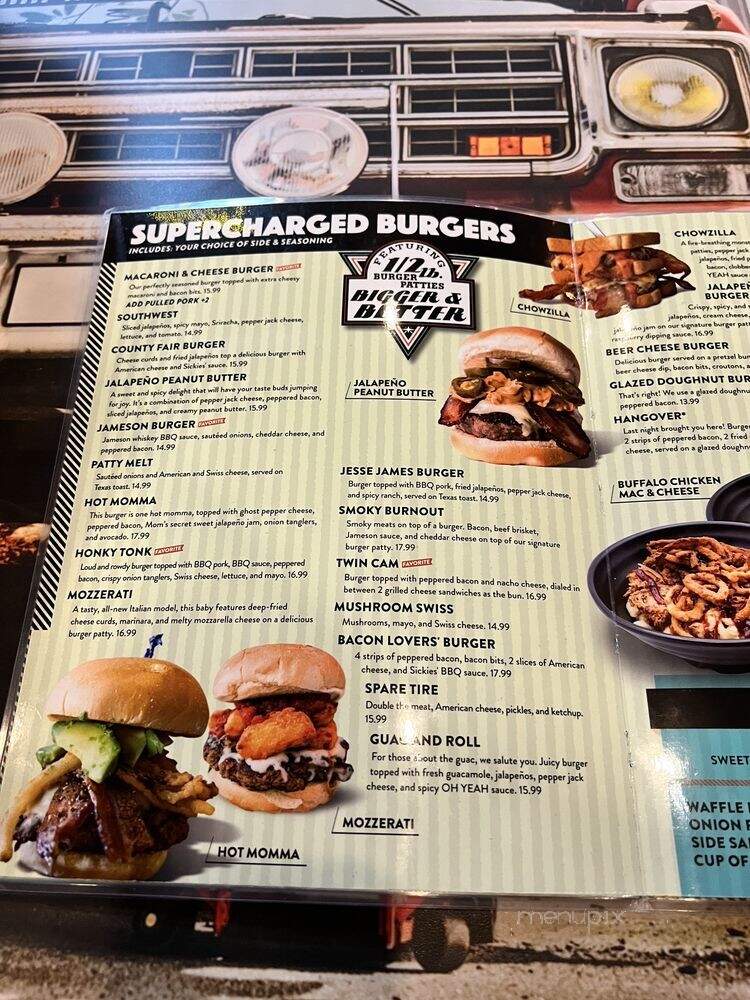 Sickies Garage Burgers & Brews - Irving, TX menu_pic