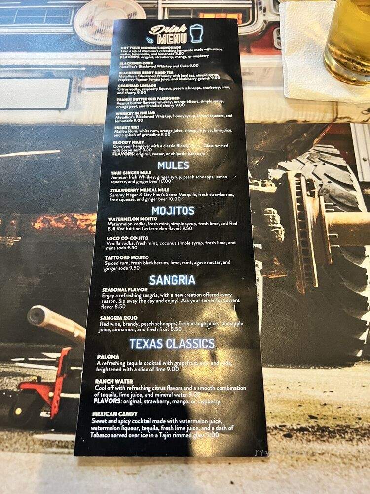 Sickies Garage Burgers & Brews - Irving, TX menu_pic