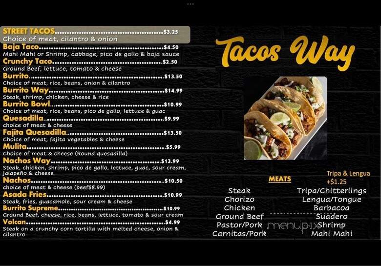 Taco's Way - Crestview, FL menu_pic