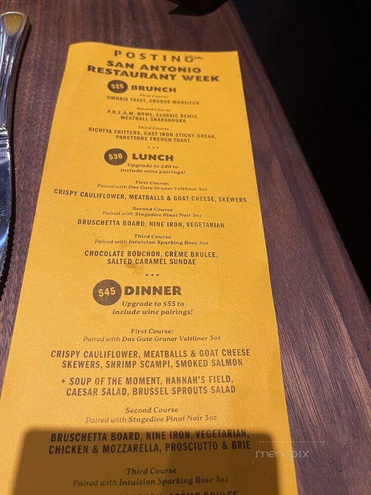 Postino the Rim - San Antonio, TX menu_pic
