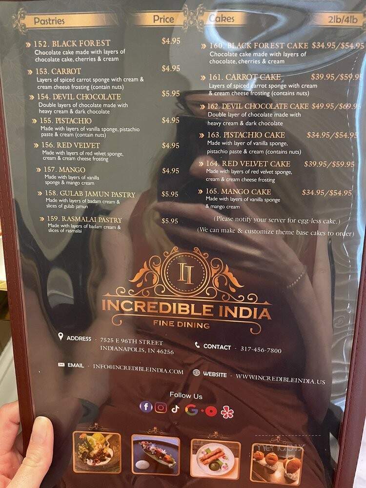 Incredible India - Indianapolis, IN menu_pic