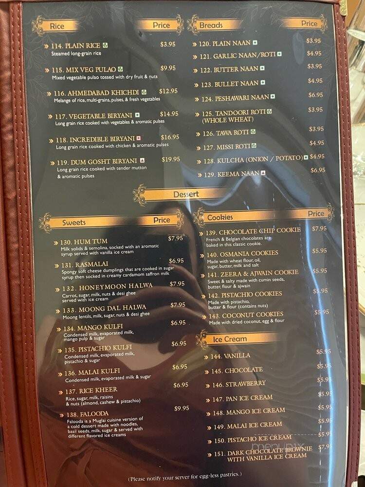 Incredible India - Indianapolis, IN menu_pic