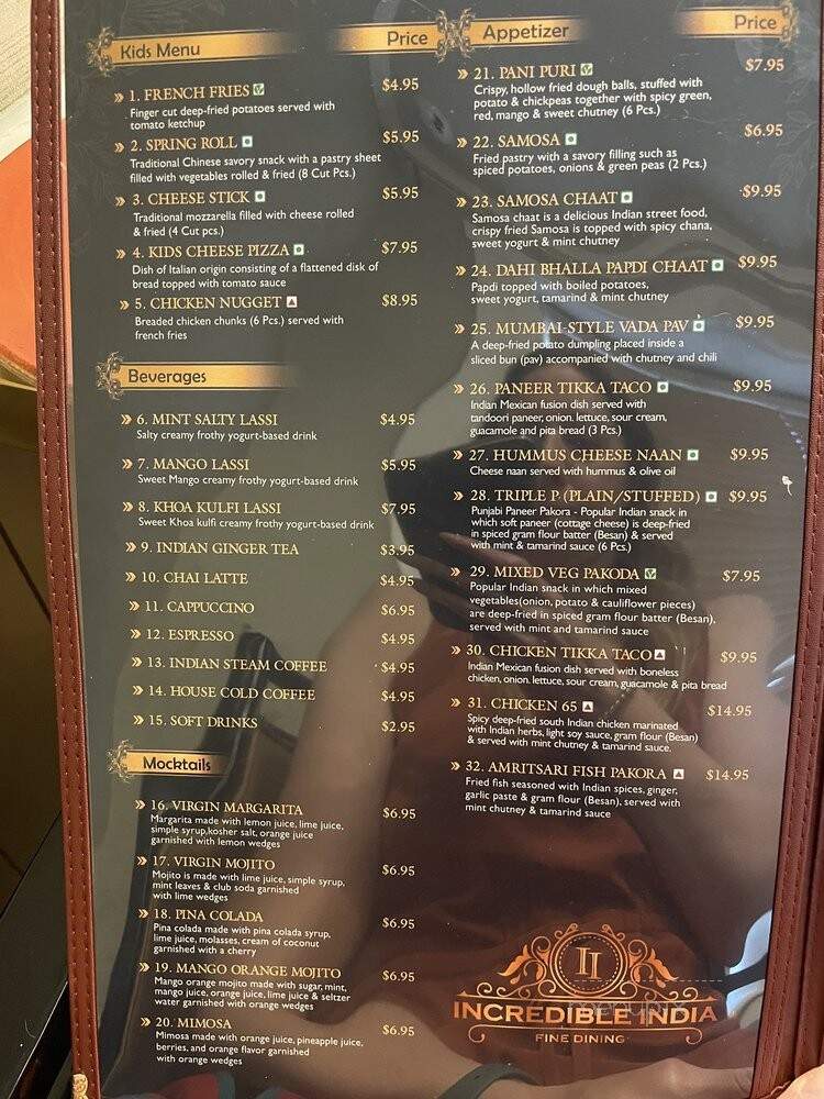 Incredible India - Indianapolis, IN menu_pic