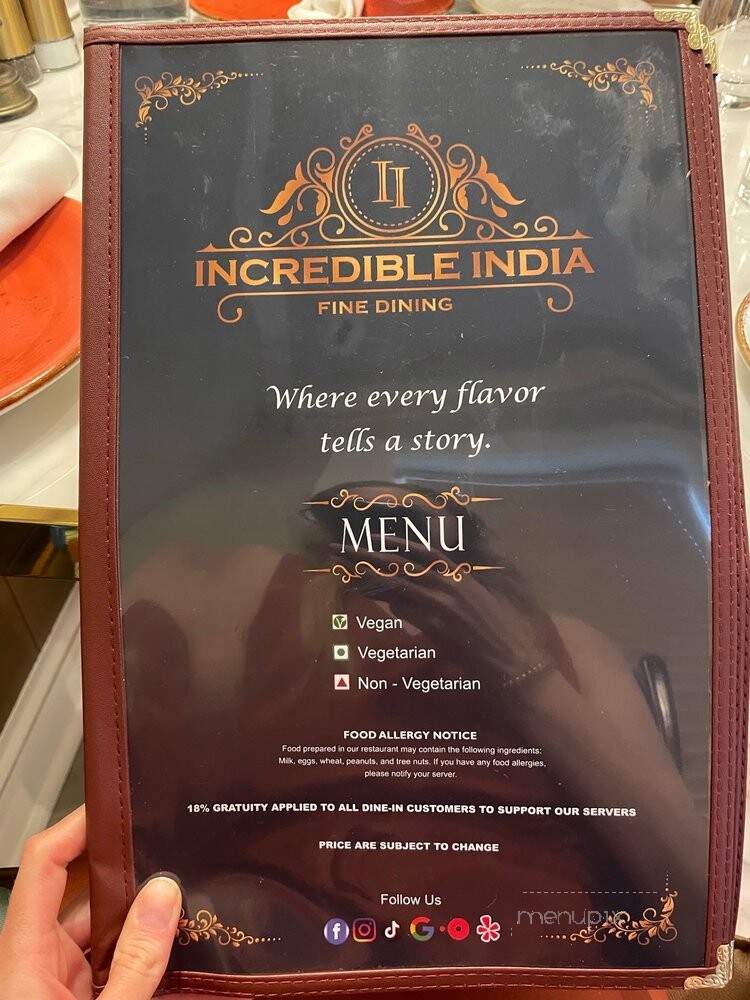 Incredible India - Indianapolis, IN menu_pic