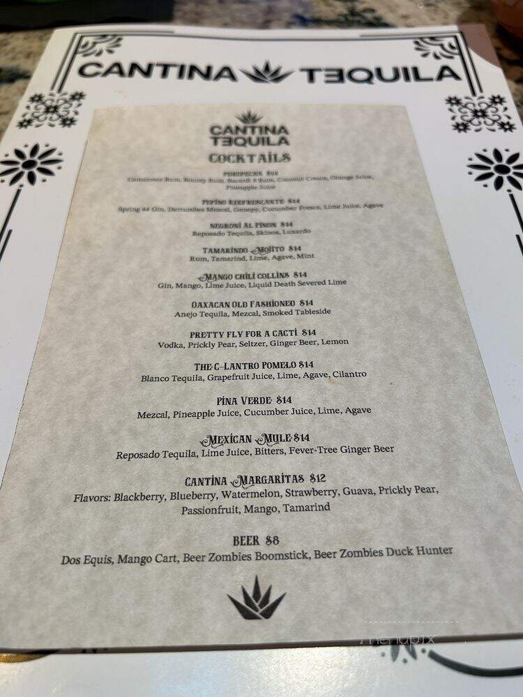 Cantina Tequila - Henderson, NV menu_pic