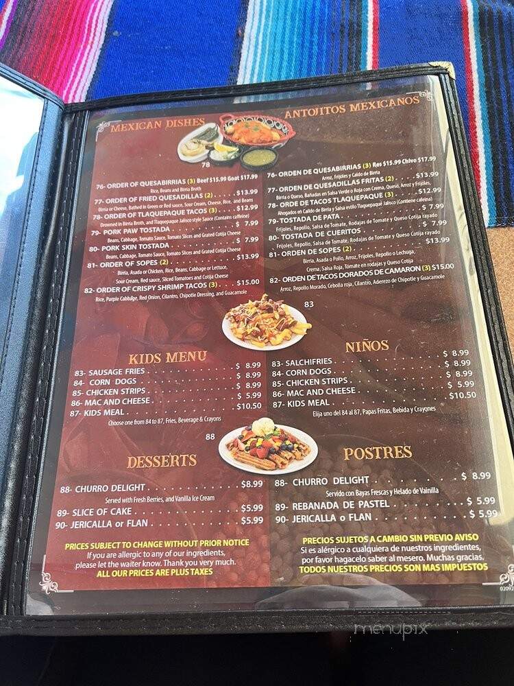 Birrieria la Charrita - Santa Maria, CA menu_pic