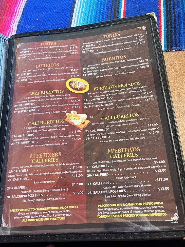 Birrieria la Charrita - Santa Maria, CA menu_pic