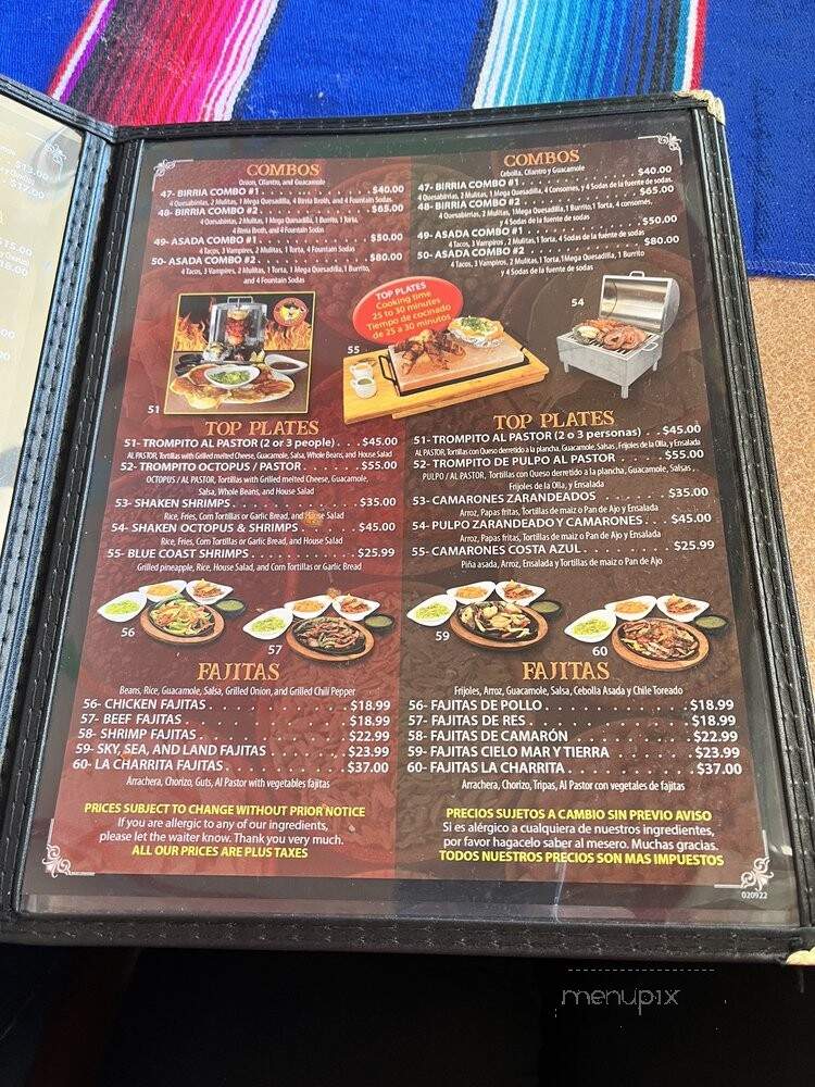 Birrieria la Charrita - Santa Maria, CA menu_pic