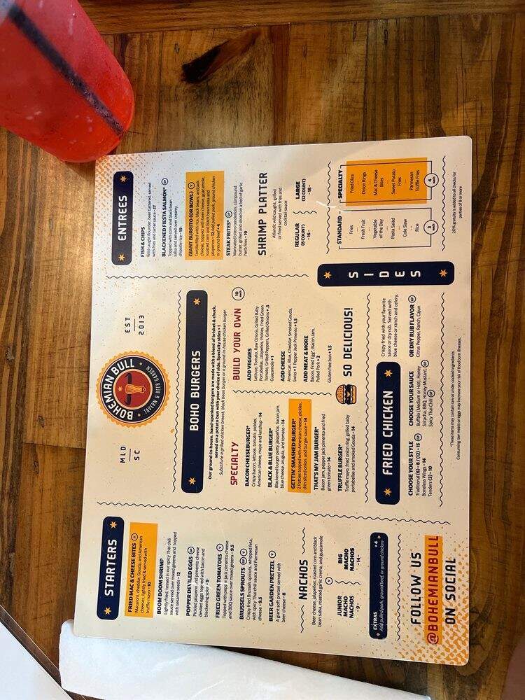 Bohemian Bull - Mauldin, SC menu_pic