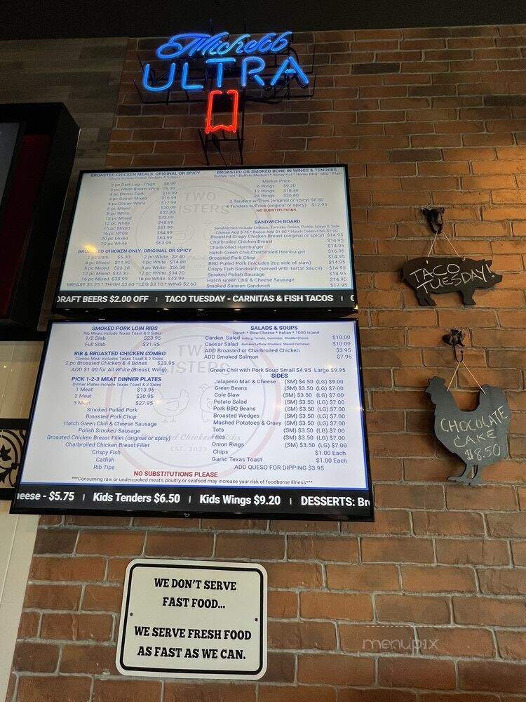 Two Sisters Broasted Chicken and Ribs - Las Vegas, NV menu_pic