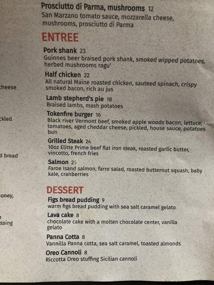 Tokenfire - Quincy, MA menu_pic