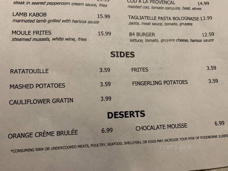 Luca Bistro - Cincinnati, OH menu_pic