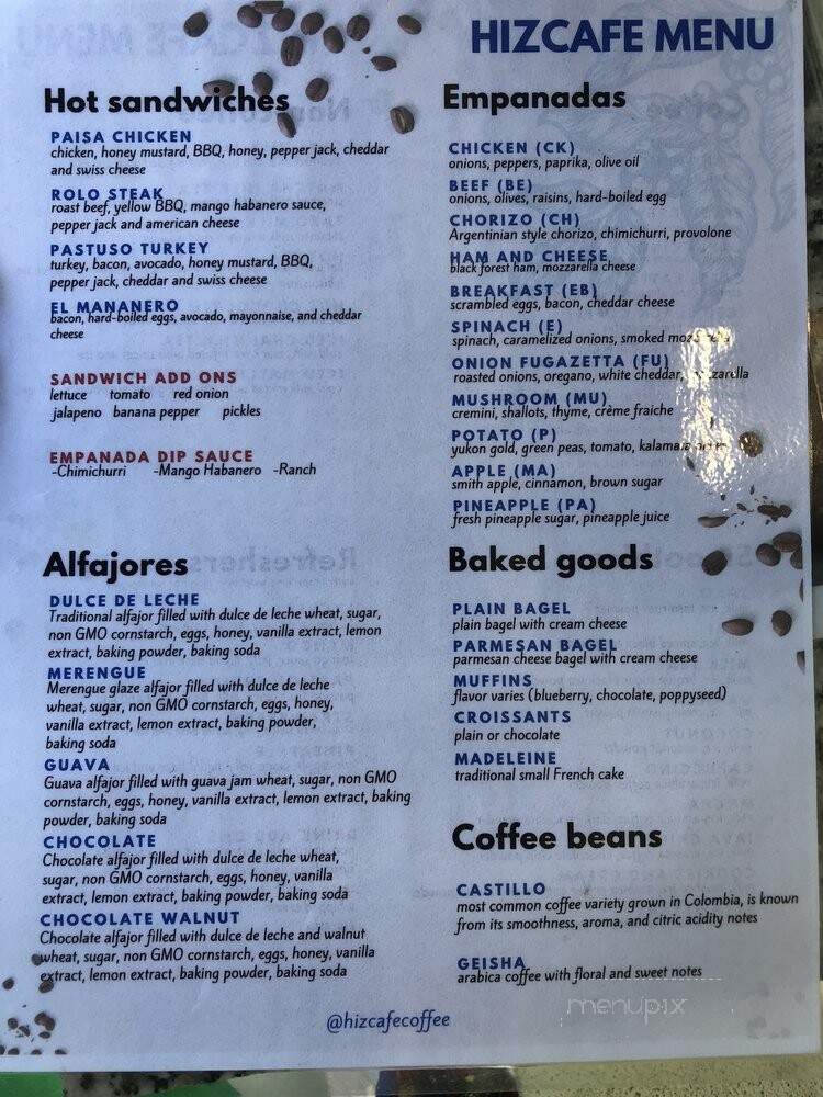 Hizcafe - Hercules, CA menu_pic