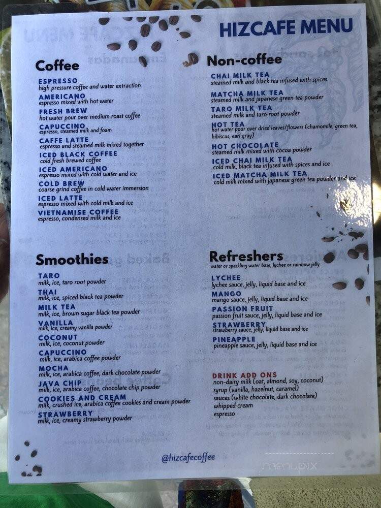 Hizcafe - Hercules, CA menu_pic