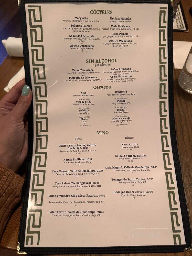 Fonda - Evanston, IL menu_pic