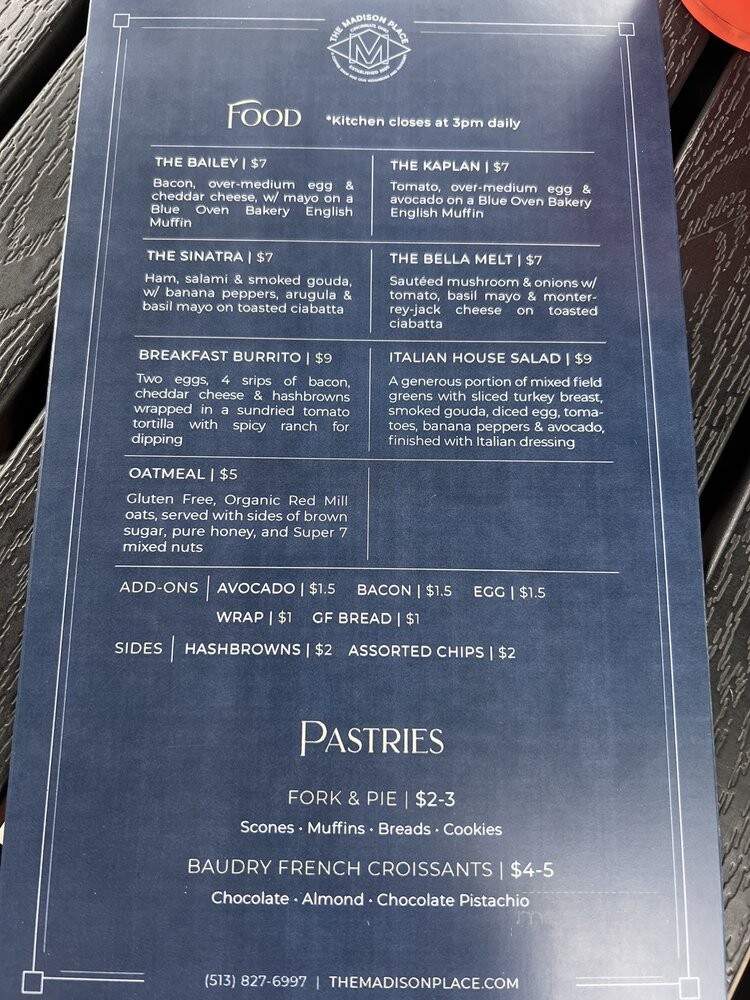 The Madison Place - Cincinnati, OH menu_pic
