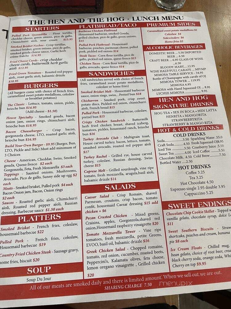 THE Hen' and the Hog - Boca Raton, FL menu_pic