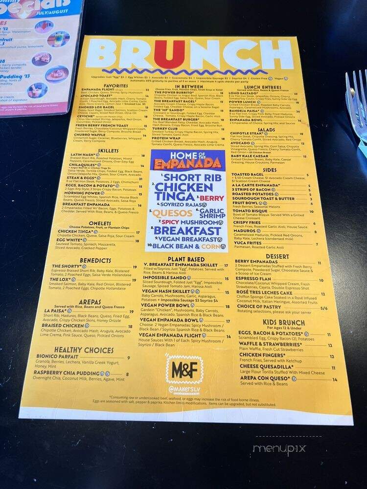 Makers & Finders - Henderson, NV menu_pic