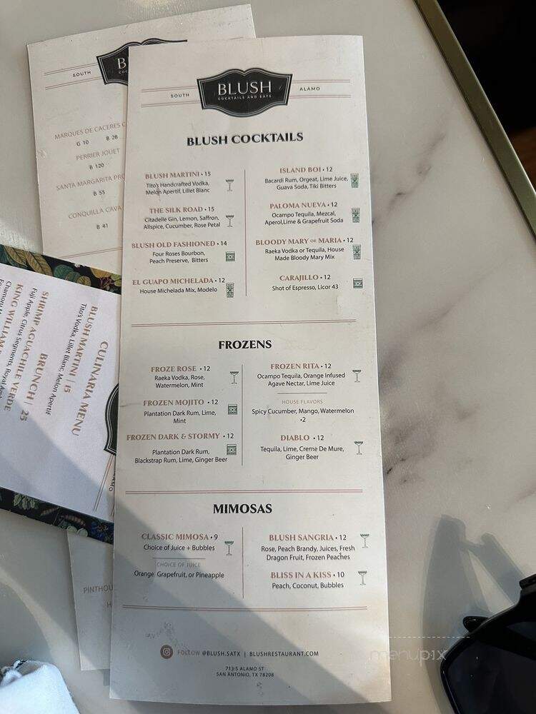 Blush Restaurant & Bakery - San Antonio, TX menu_pic