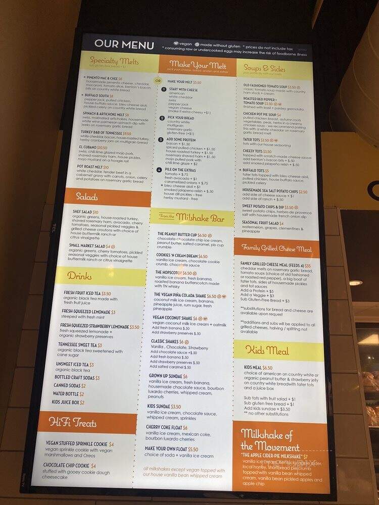 The Grilled Cheeserie - Nashville, TN menu_pic