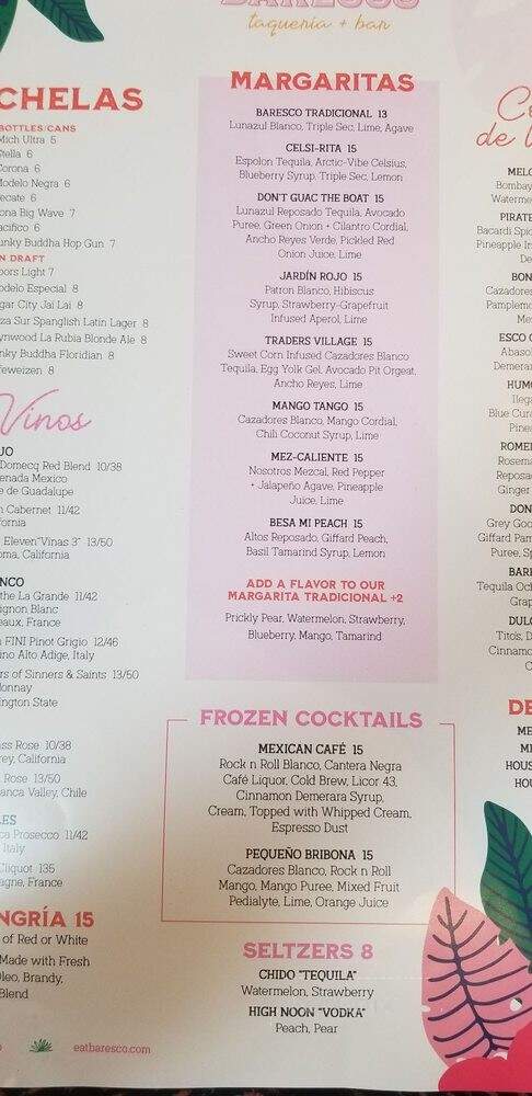 Baresco - Pompano Beach, FL menu_pic