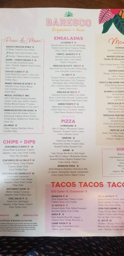 Baresco - Pompano Beach, FL menu_pic