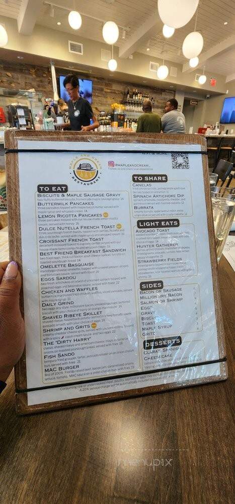 Maple and Cream Restaurant - Plantation, FL menu_pic