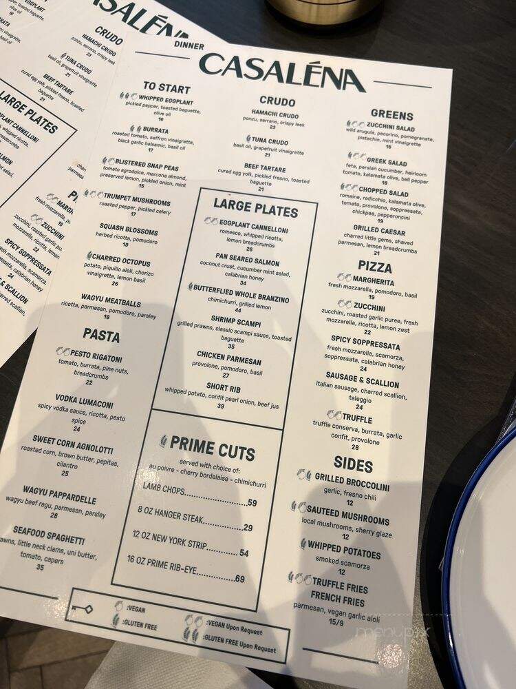 Casalena - Woodland Hills, CA menu_pic