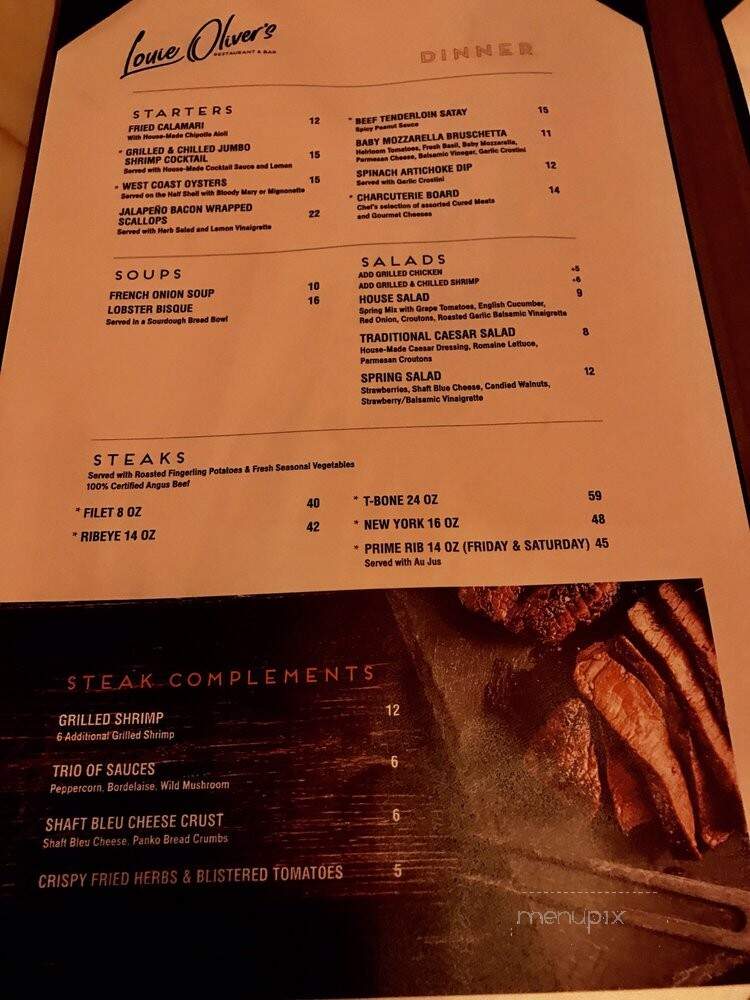 Louie Oliver's Restaurant & Bar - Ione, CA menu_pic