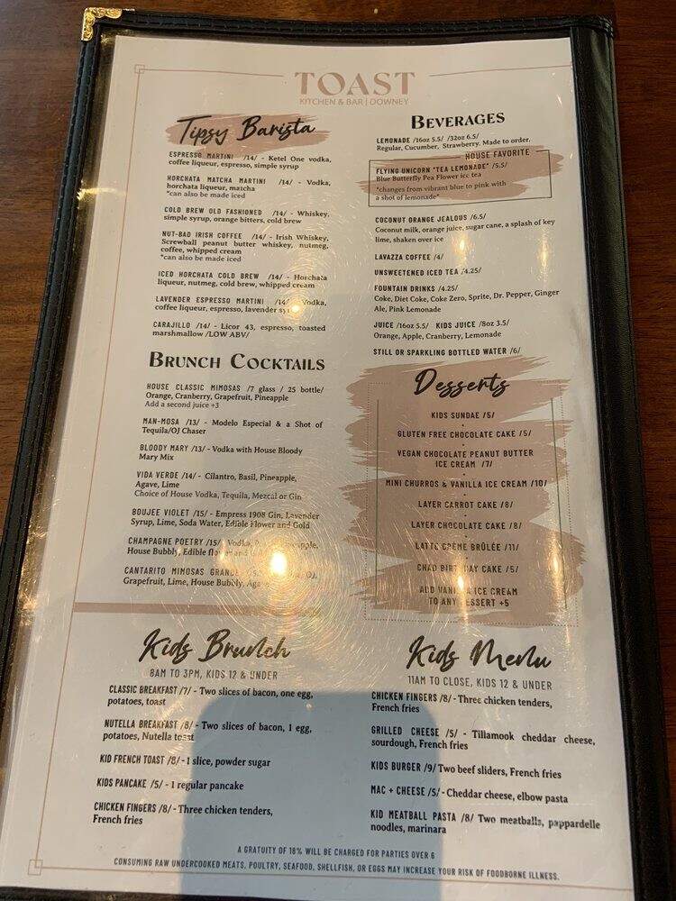 Toast Kitchen & Bar Downey - Downey, CA menu_pic
