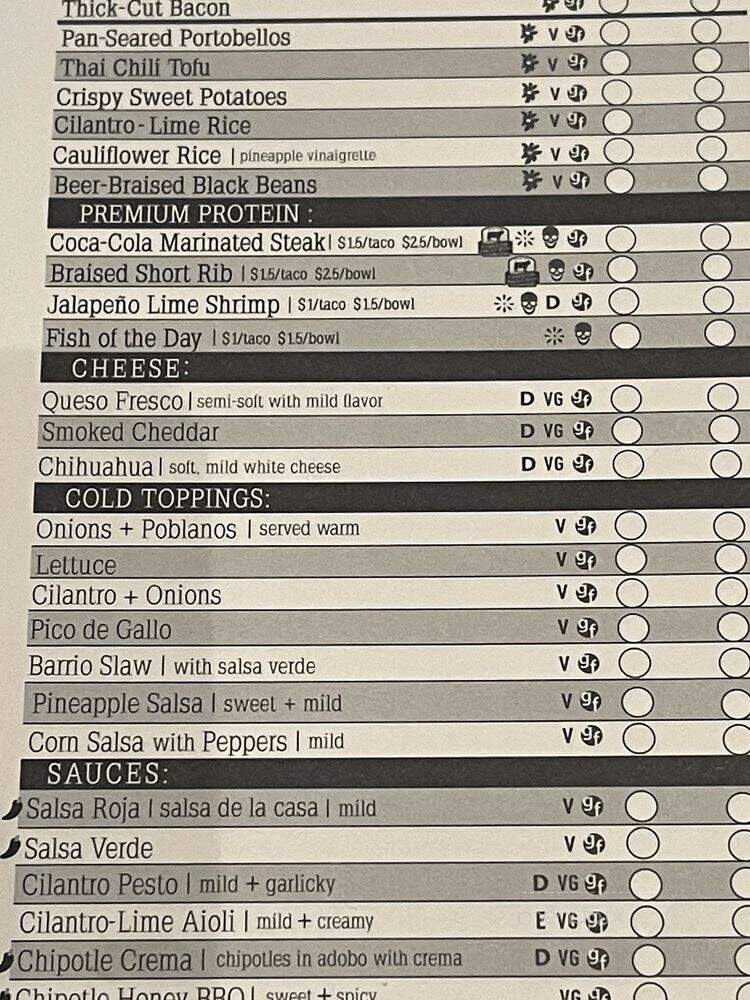 Barrio - Orlando, FL menu_pic