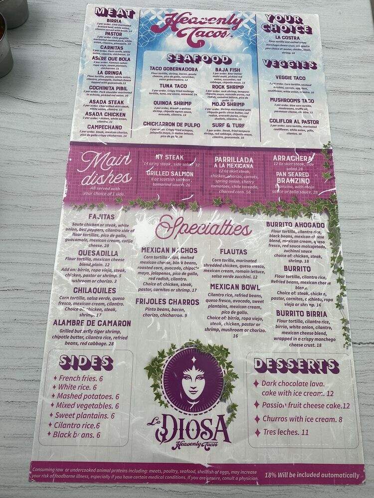 La Diosa Taqueria - Miami Lakes, FL menu_pic