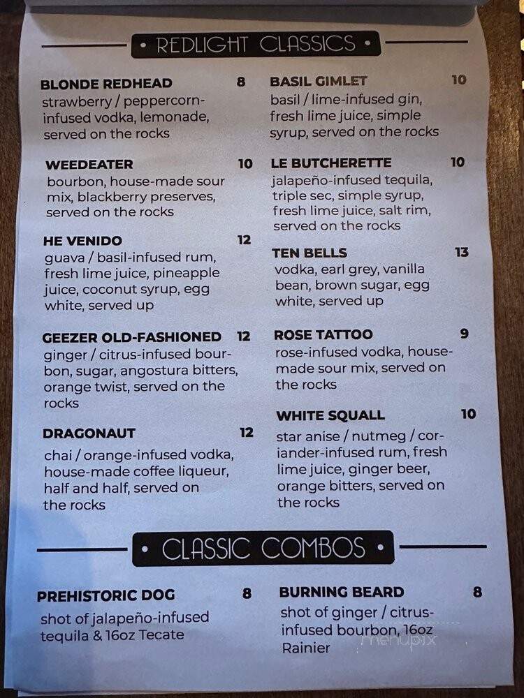 Redlight Kitchen & Bar - Bellingham, WA menu_pic