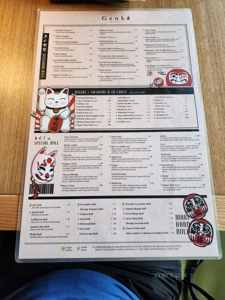 Genki Izakaya - Fairfax, VA menu_pic