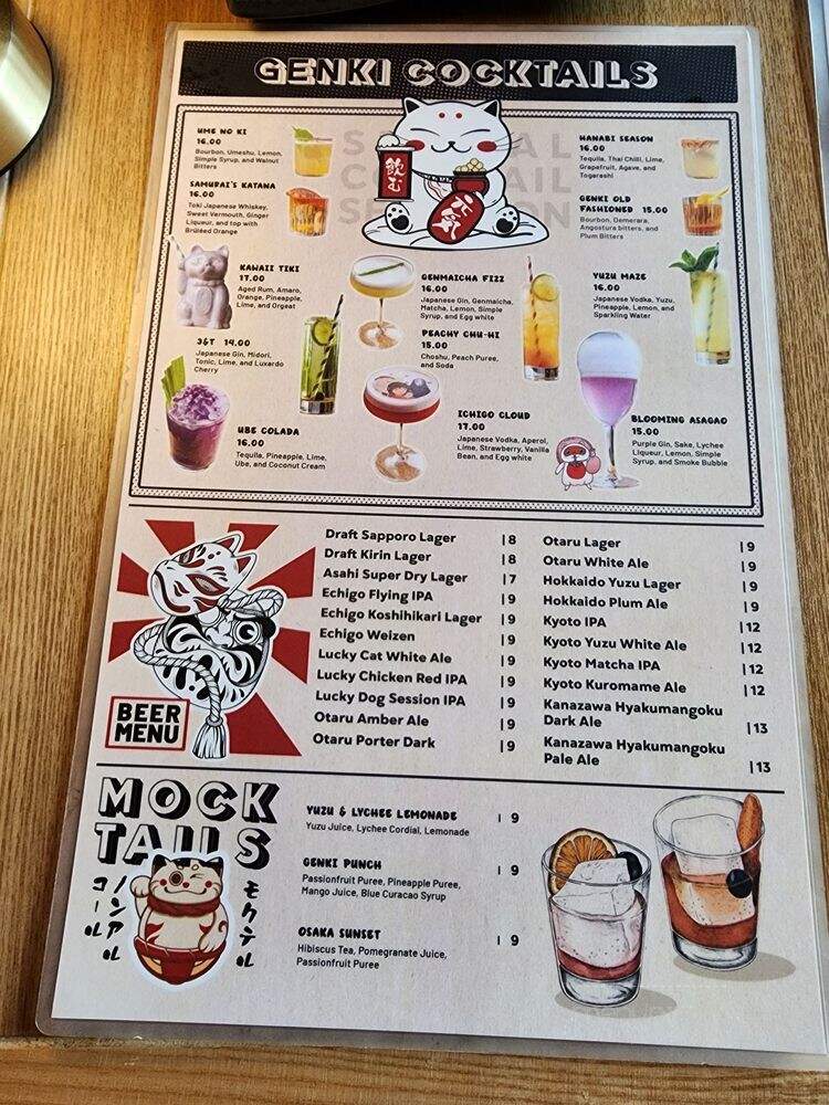 Genki Izakaya - Fairfax, VA menu_pic