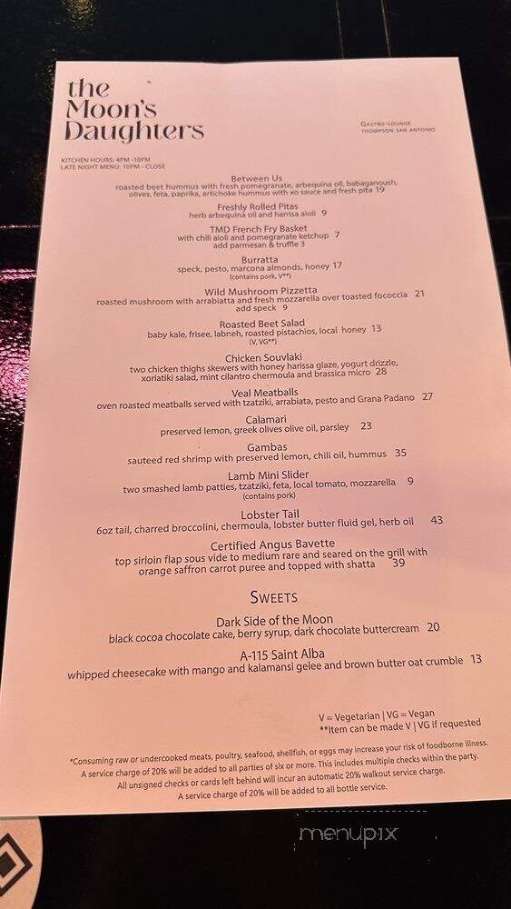 The Moon's Daughters - San Antonio, TX menu_pic
