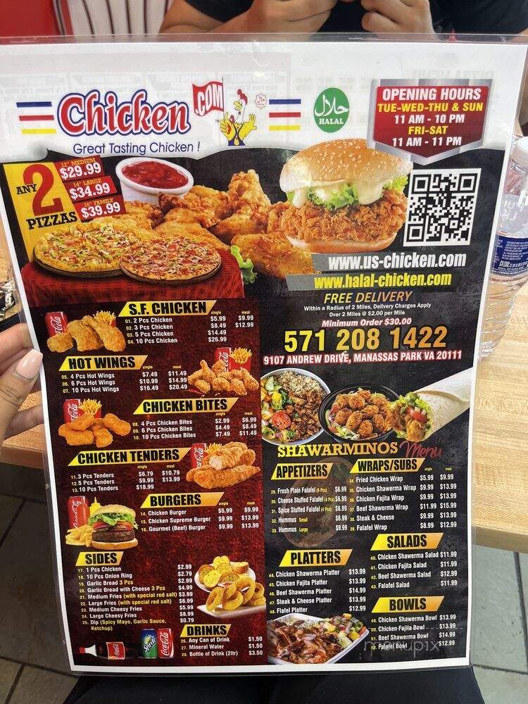 US-Chicken - Manassas Park, VA menu_pic